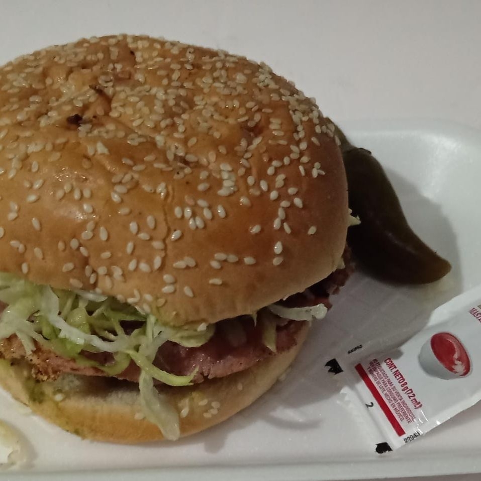 HAMBURGUESA CON CARNE ASADA