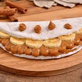 Tapioca, banana e doce de leite