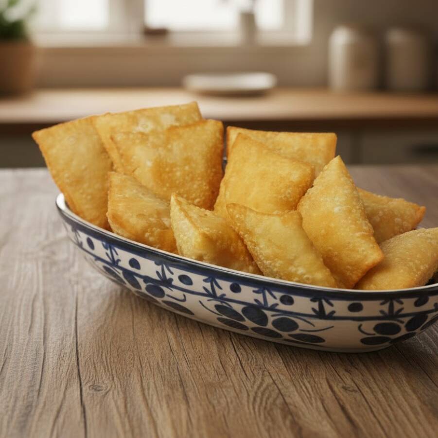 12 mini pasteis de queijo.