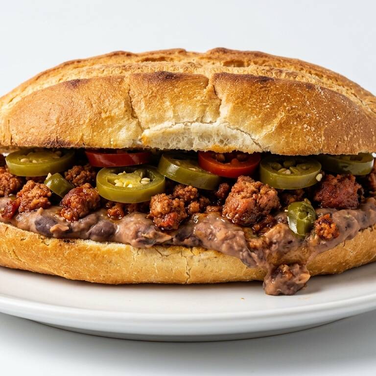 Lonche Frijoles con Chorizo