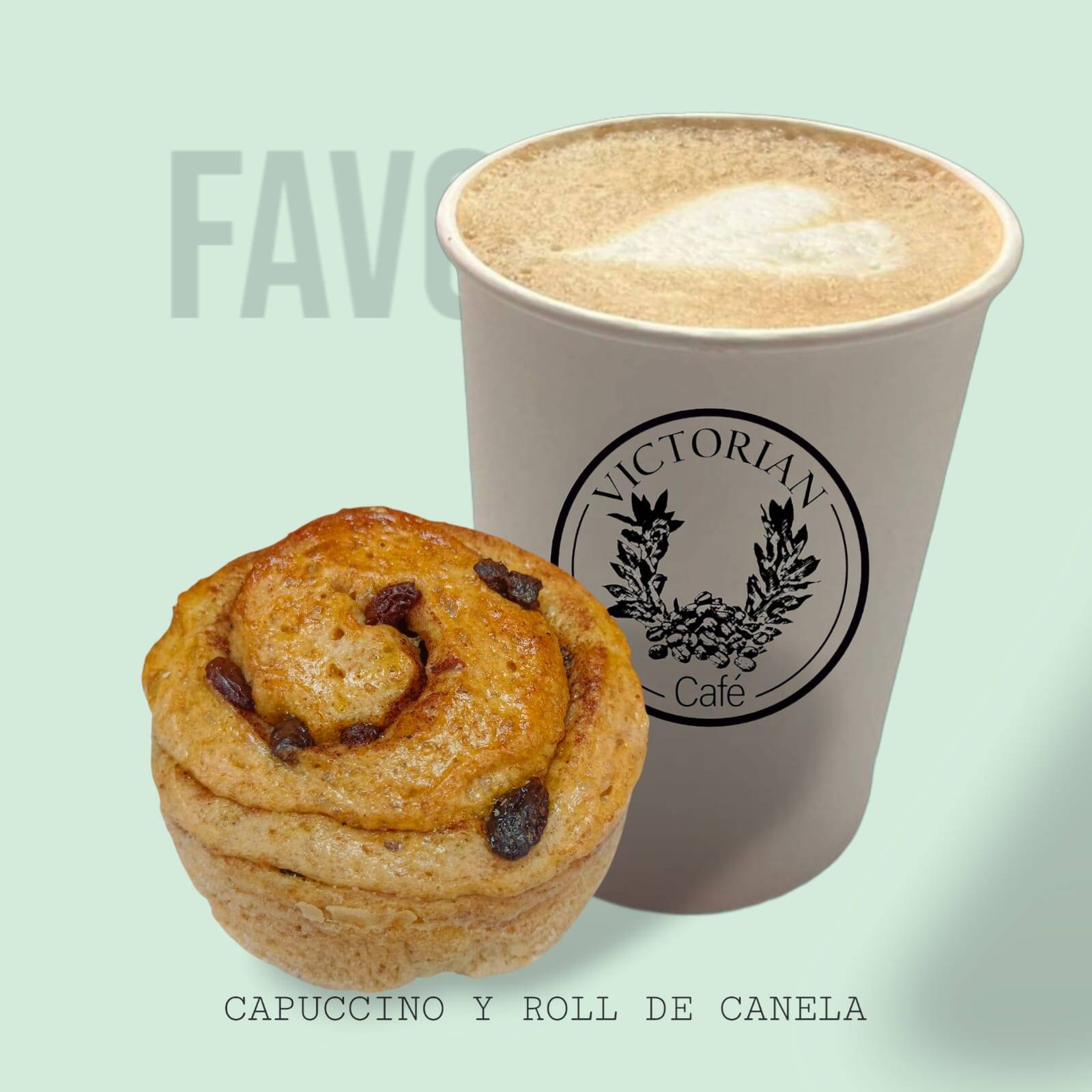 Victorian Capuccino más Roll de Canela