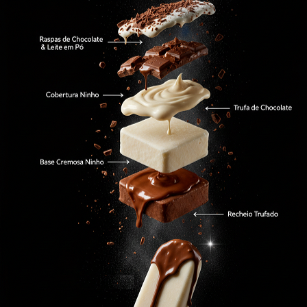 A Paleta Milet – Ninho Trufado é a combinação perfeita entre o sabor suave e marcante do leite Ninho e um irresistível recheio de chocolate trufado cremoso. Por fora, uma cobertura branca aveludada e delicadamente doce. Por dentro, um núcleo intenso e macio de ganache que derrete na boca. ✨ Textura ultra cremosa 🍫 Recheio trufado generoso ❄️ Servida na temperatura ideal para máxima experiência 💛 Equilíbrio perfeito entre doçura e intensidade Uma explosão de sabor que transforma qualquer momento em uma pausa especial.