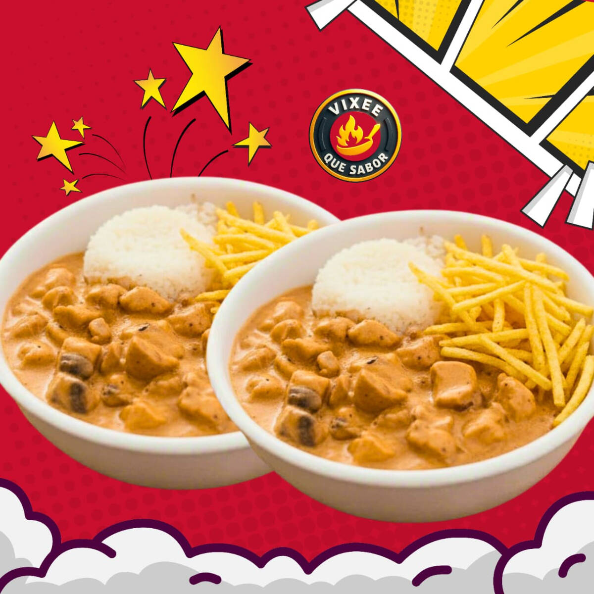 DOIS ESTROGONOFES DE FRANGO