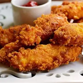 isca frango empanado 300g+ 200g batata frita