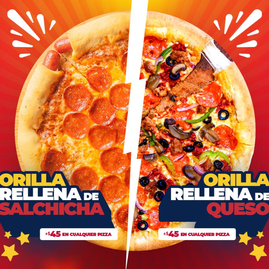 Pizza Grande con Orilla Rellena (1 Ing)