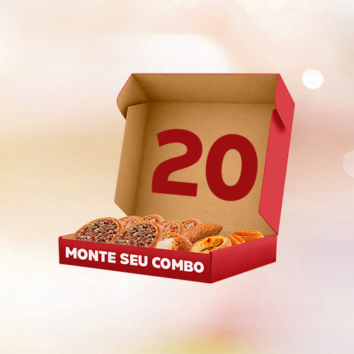 Escolha itens variados combine os produtos como quiser e bom apetite: Minikibe com Cremely, Minichurros de Doce de Leite, Pastel de Belém, Bib's Donuts, Esfihas: Carne, Calabresa com Mussarela e Frango, Carne com Mussarela, Frango com Cremely, Italianinha, Espinafre com Cremely, Queijo, Esfiha Folhada de Carne, Esfiha Folhada de Carne com Coalhada ou Esfiha Folhada de Quatro Queijos com Cremely.