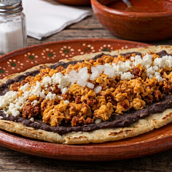 Huaraches Huevo con Chorizo