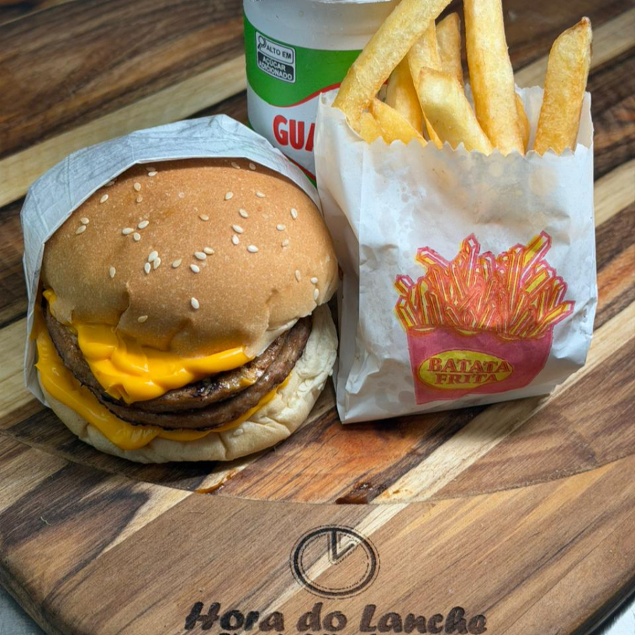PAO 2 CARNE CHEDDAR+BATATA+GUARACAMP