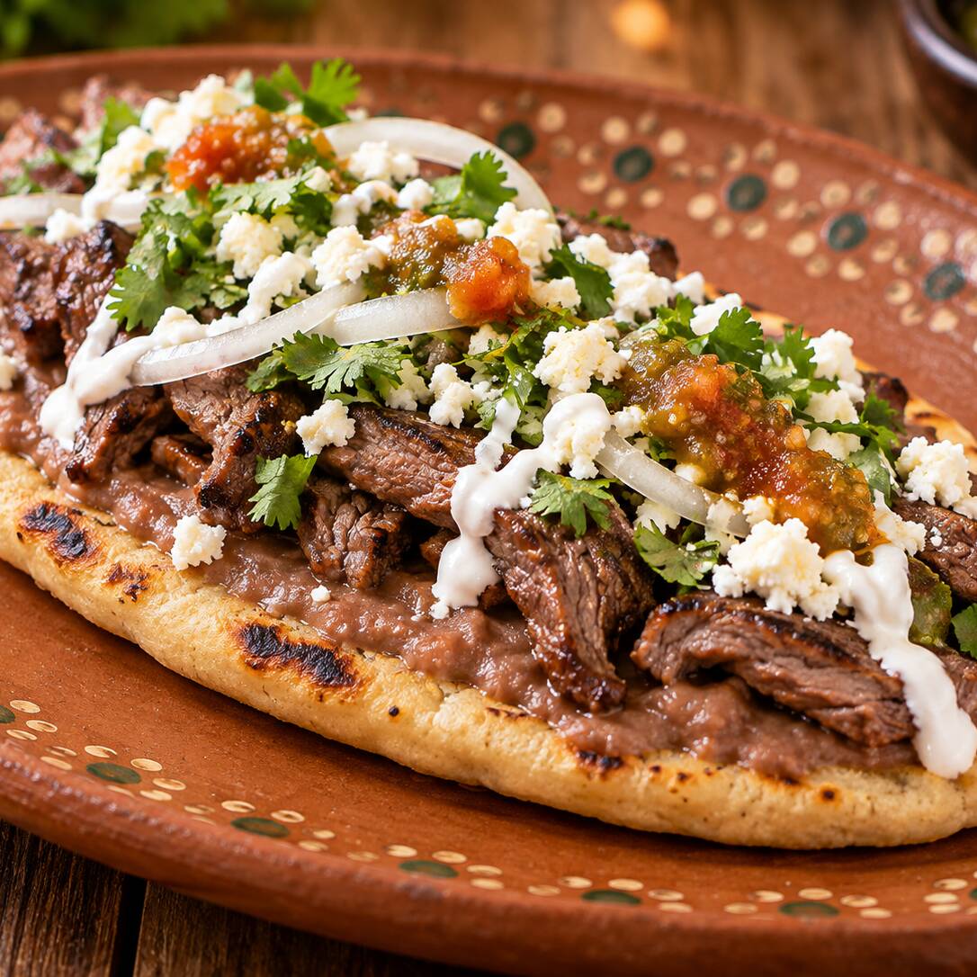 Huarache con Bistec de Res