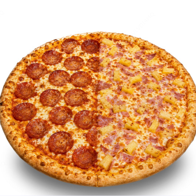 Pizza Mitad-Mitad Pepperoni - Hawaiana