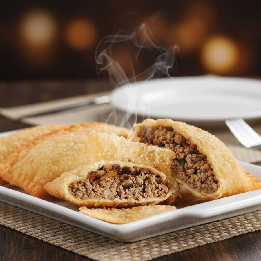 Nossa suculenta carne moída com ovo cozido, tomate picado, azeitona picada e queijo Catupiry. São 25x10cm de massa crocante, sequinha, recheada de ponta a ponta, preparado e frito na hora.
*imagem ilustrativa