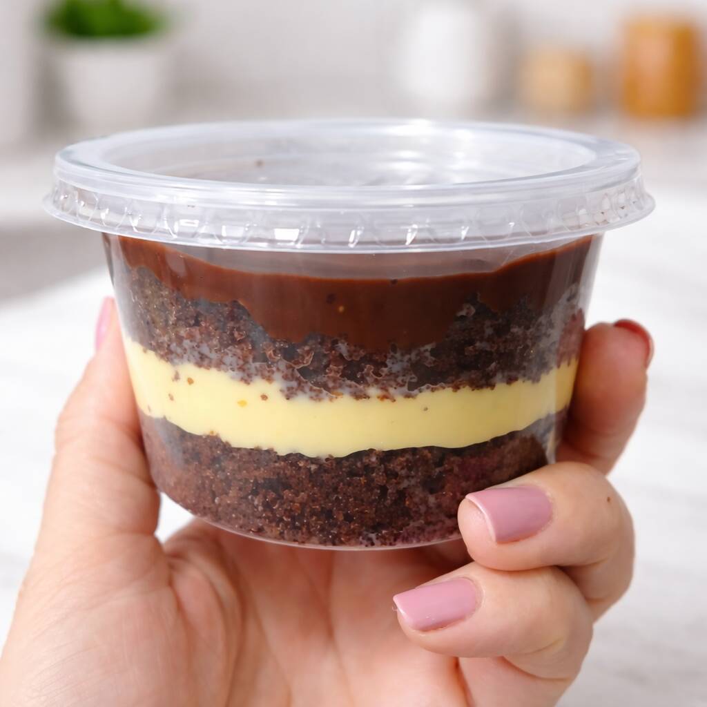 Massa de chocolate 100% cacau recheado com.brigadeiro de maracuja e coberto com ganache de chocolate ao leite (200 gramas)