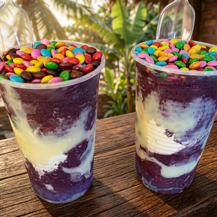 Monte seu copo de Açaí como quiser e ganhe 3 complementos sem custo adicional