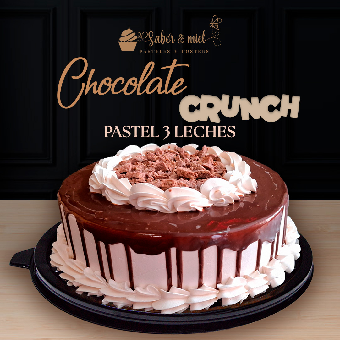 Pastel 3 Leches de Chocolate Crunch