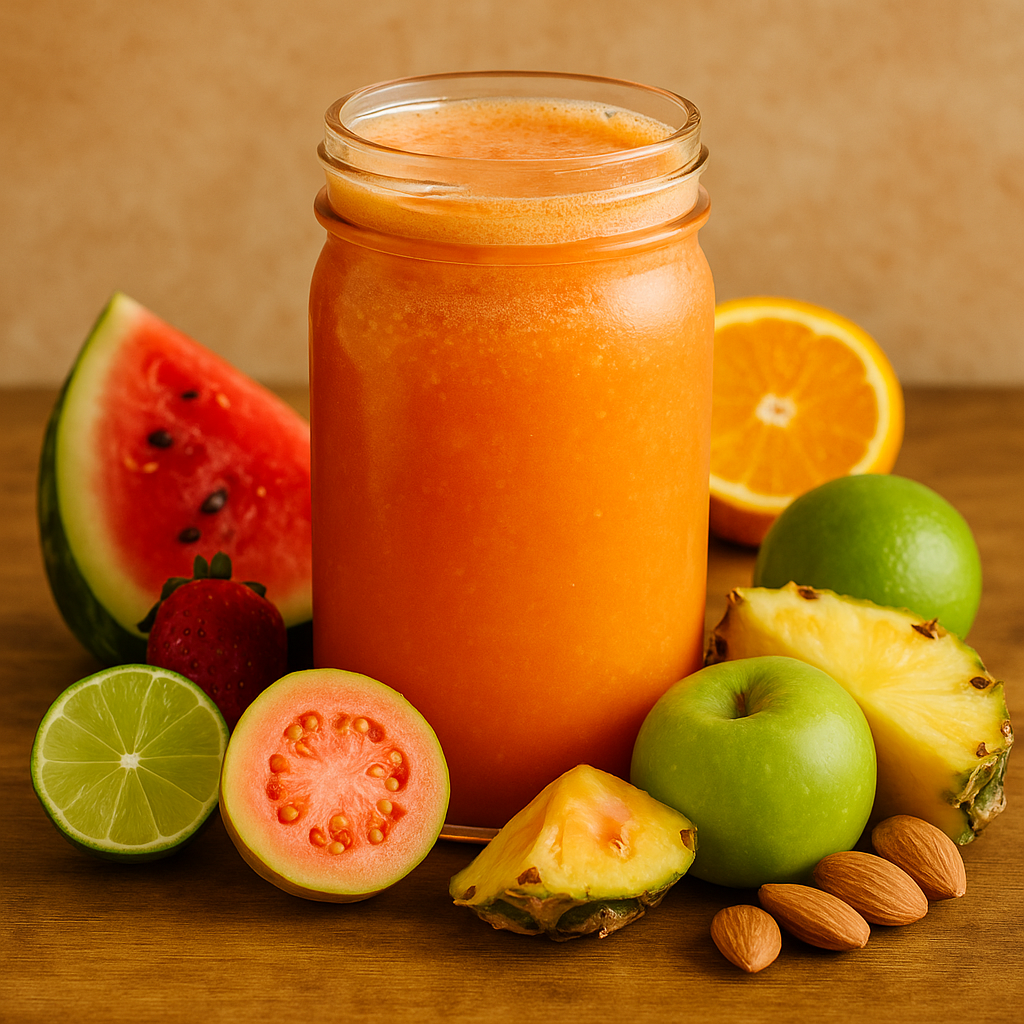 Jugo con las Frutas y Verduras que más te Gustan