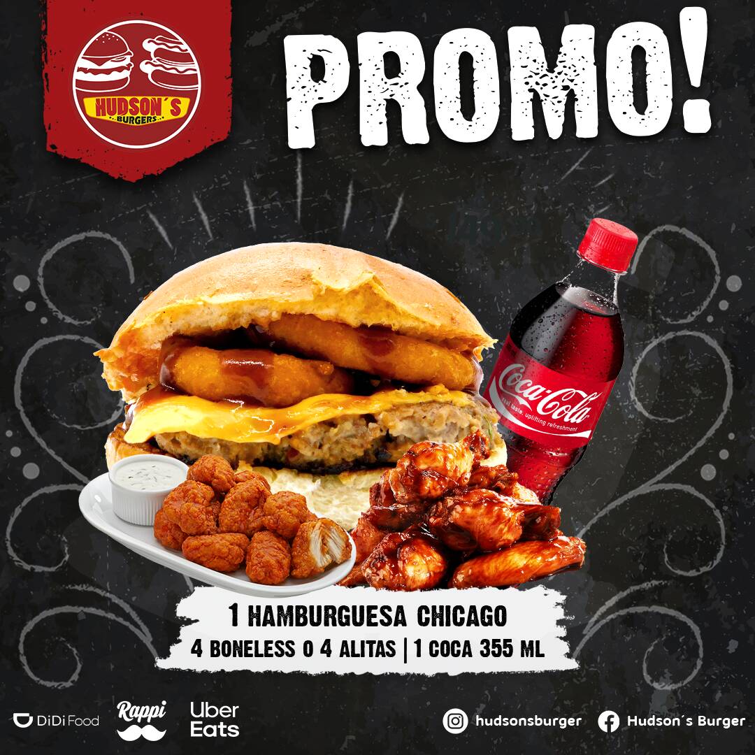 CHICAGO 4BONELESS O ALITAS + COCA355ML