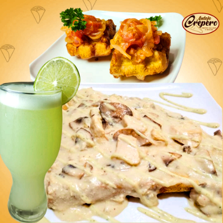Combo Crepe Pollochampiñones+ Patacones + Limonada