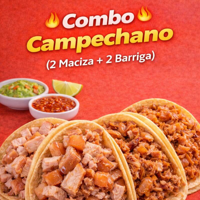 🔥🌮 Combo Campechano (2 Maciza + 2 Barriga)