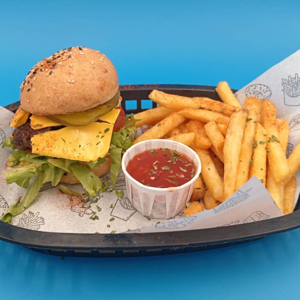 Mini Burger + Papitas