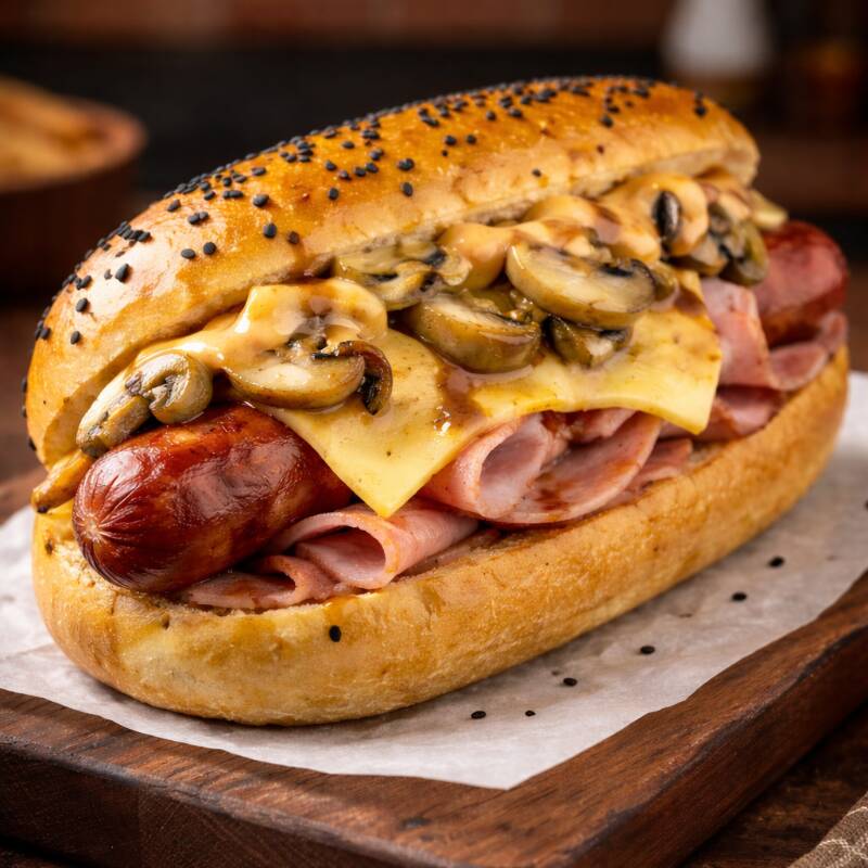 Hot Dog con Champiñon