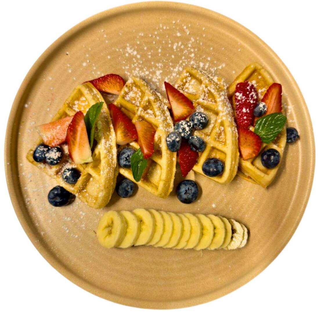 Waffles Con Fruta