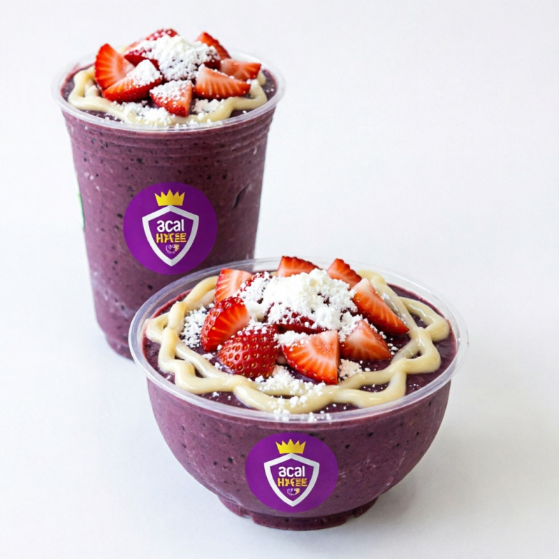 2 açai mix de 500ml leite condesado leite em po e morango picadinho!!!!