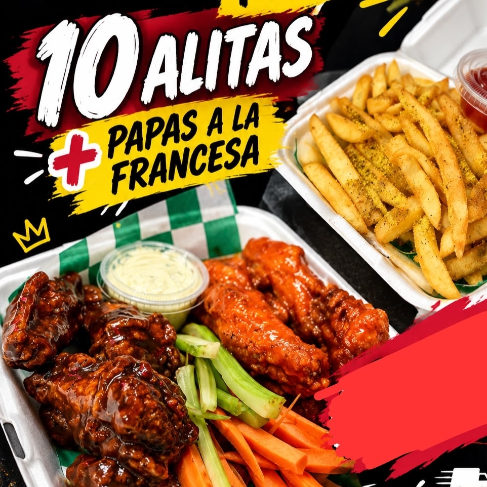 10 Alitas + Papas A La Francesa