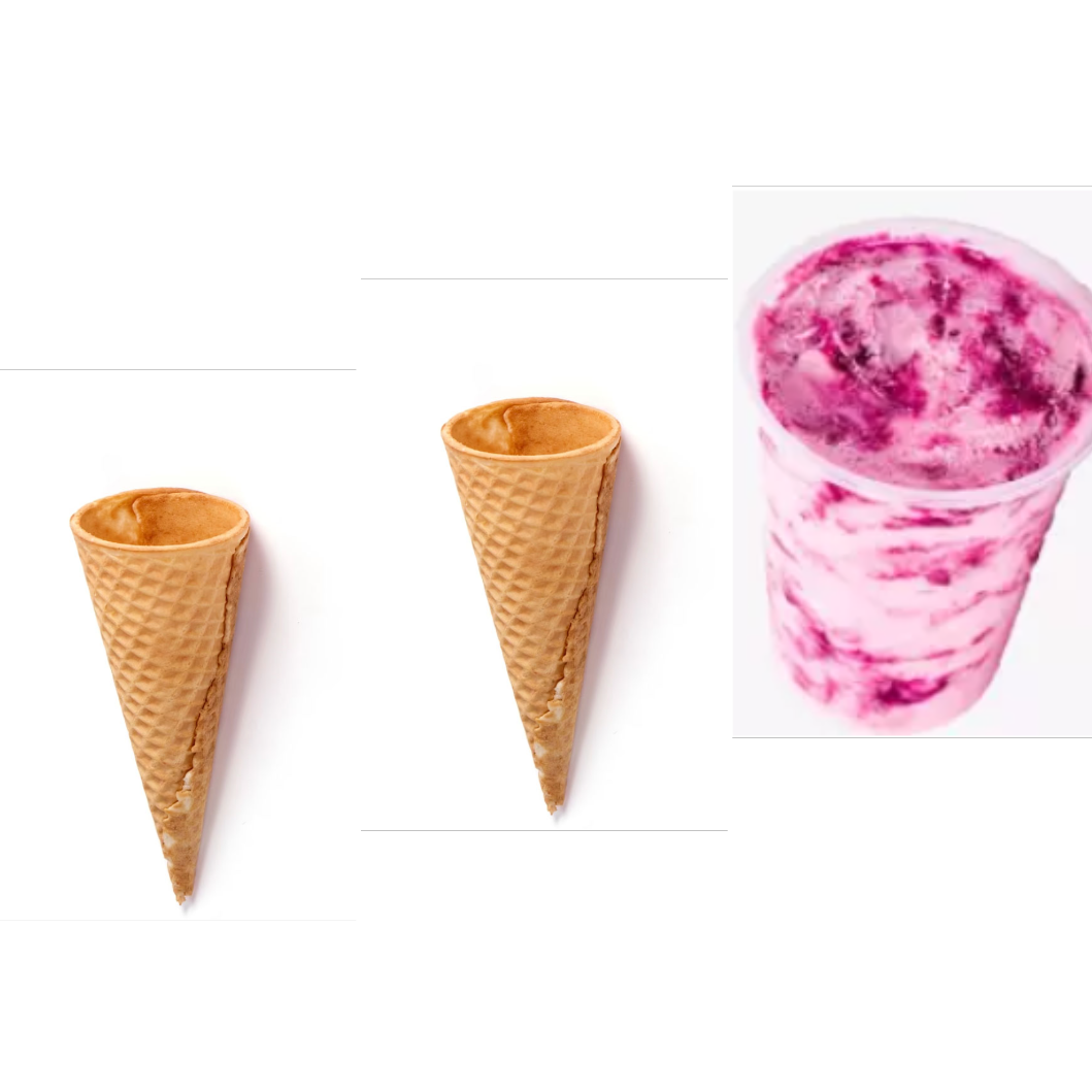 Vaso de helado + 2 Cucuruchos