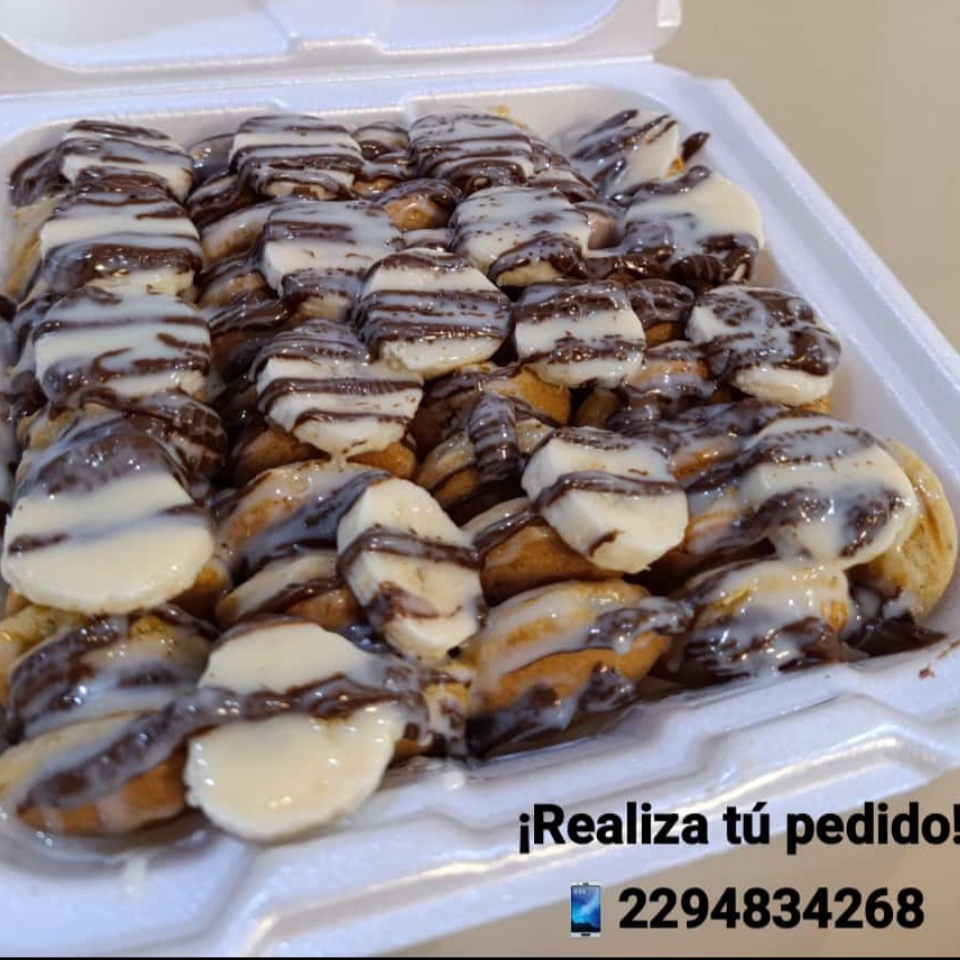 Mini Hotcakes Lechera, Nutella, Platano