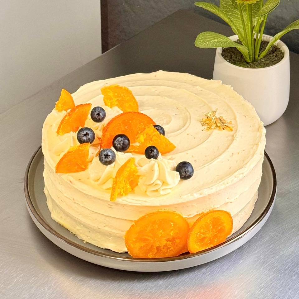 Pastel Gourmet De Naranja Y Blueberries 6 Personas