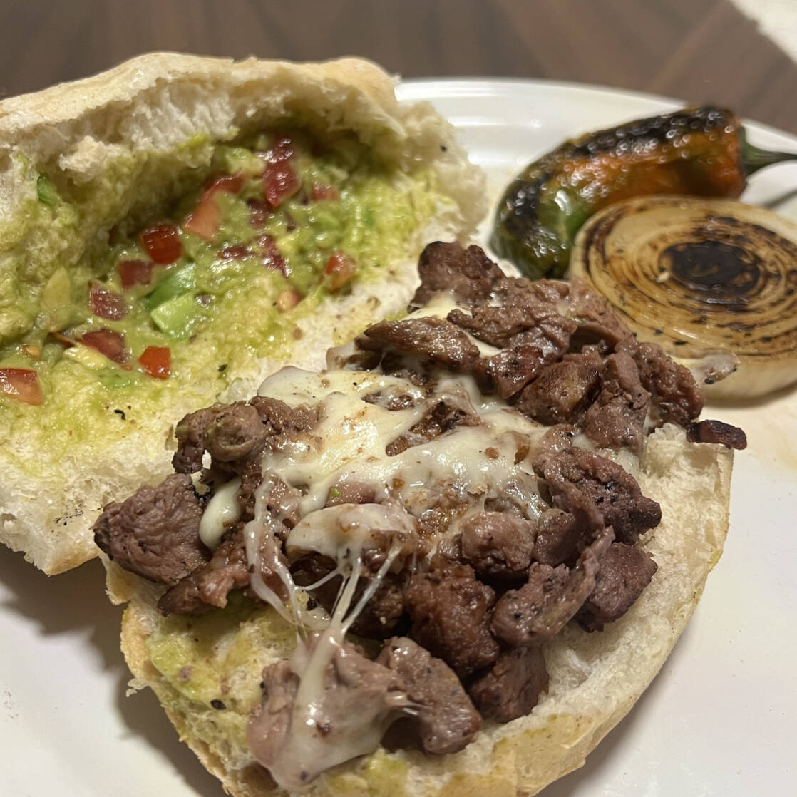 torta de arrachera (al carbon)
