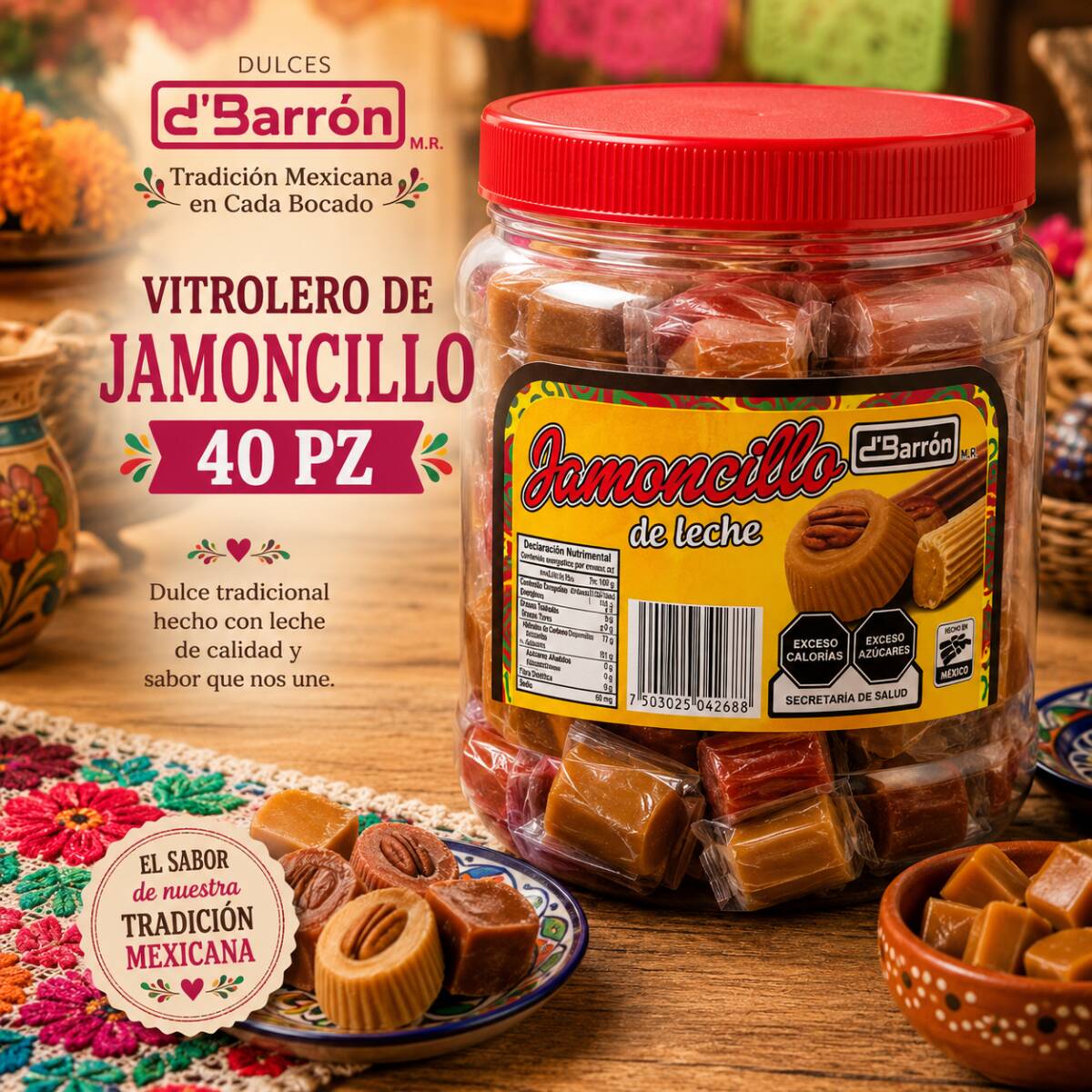 Vitrolero de Jamoncillo 40 Pz.