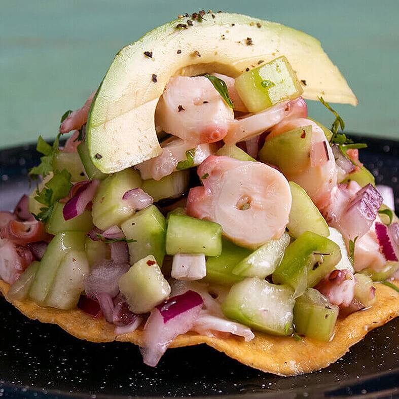 Tostada con Pulpo