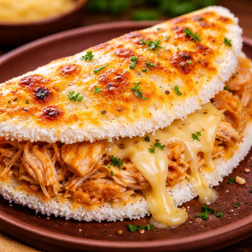 frango, milho,bacon e queijo
