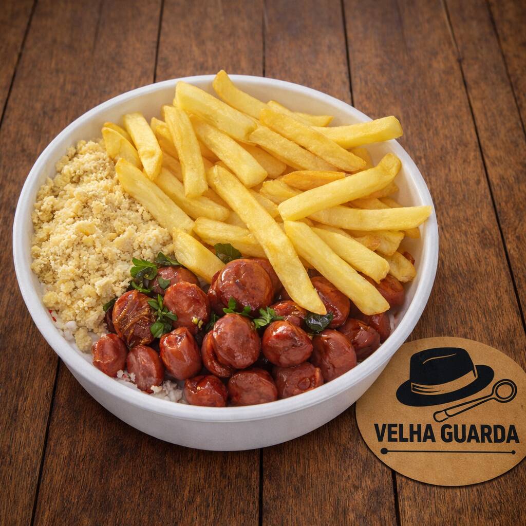 Acompanha: Arroz, Feijão, Farofa é fritas