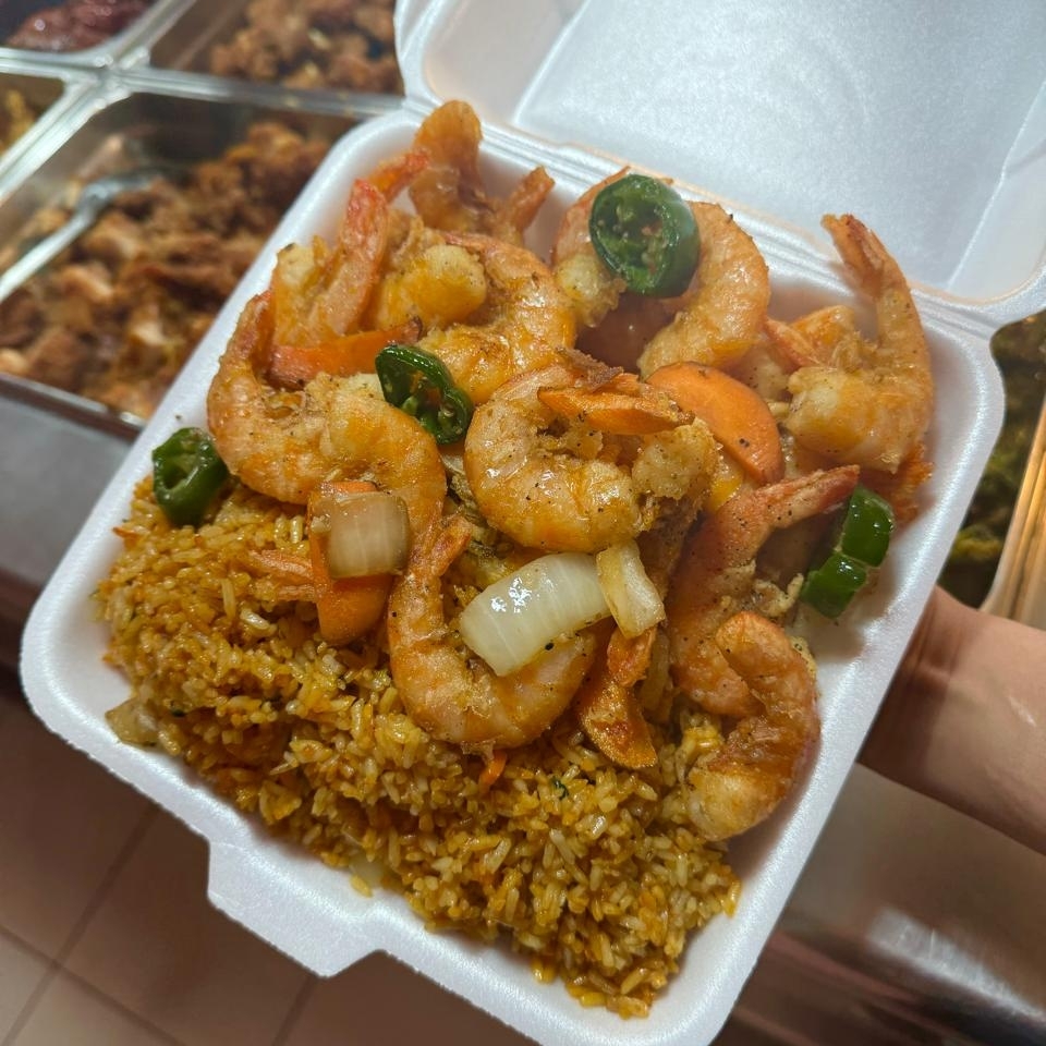 Arroz y camaron plato grande