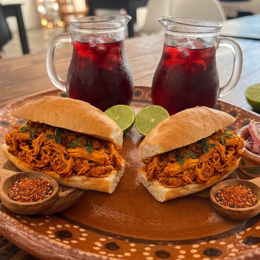 2 Tortas de Cochinita y 2 Aguas 1/2 L