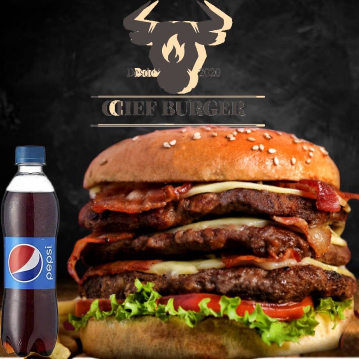 COMBO BURGER´S TRES PISOS +PAPAS + GASEOSA