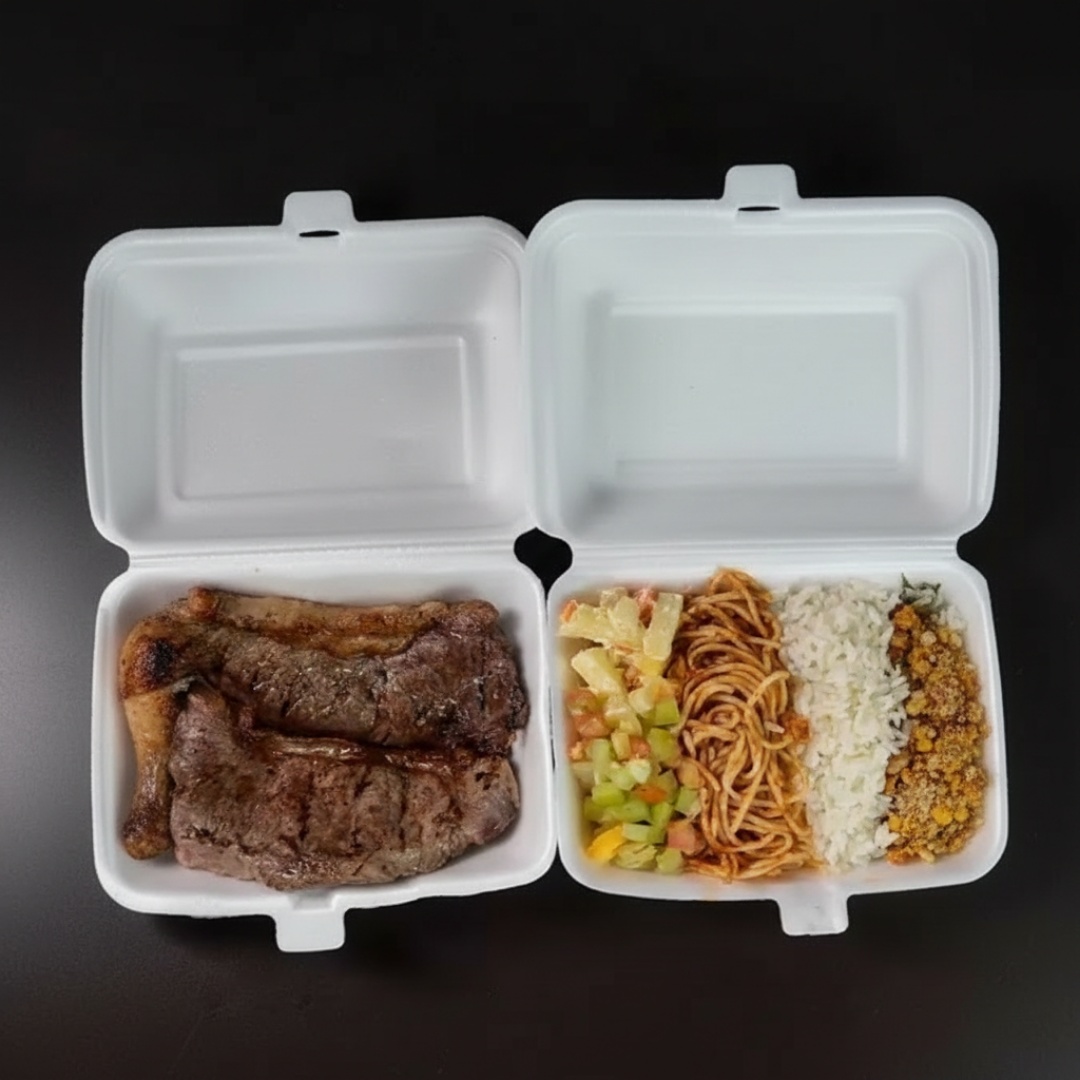 Feijão Tropeiro, Arroz Branco, Macarrão e vinagrete