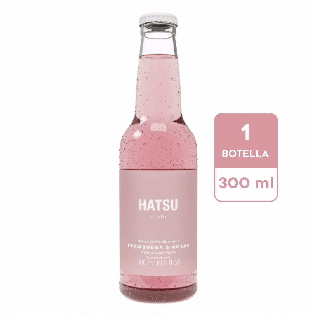 Hatsu Soda Frambuesa y Rosas 300ml