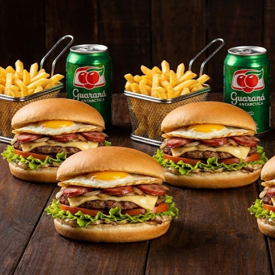 5 Hamburg Especial (Pão, Carne, Ovo, Calabresa, Queijo, Salada e Cebola Chapeada) 5 Batata Frita 1 Refri de 1l