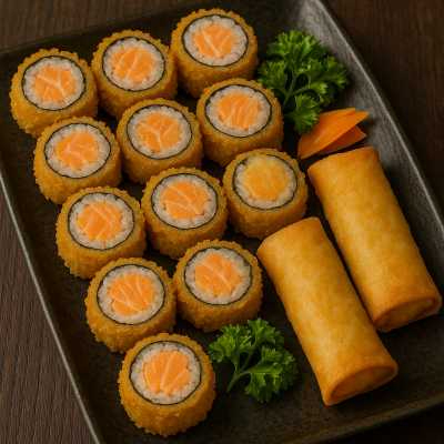 12 hots filadelfia crocante + 2 harumaki camarão