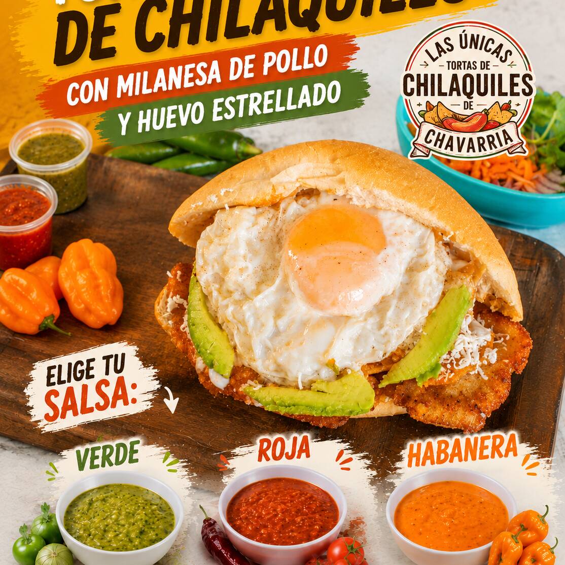 3 Única Torta de Chilaquiles Economica