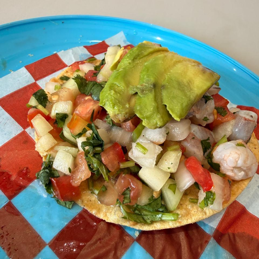 Tostada de Ceviche de Camarón