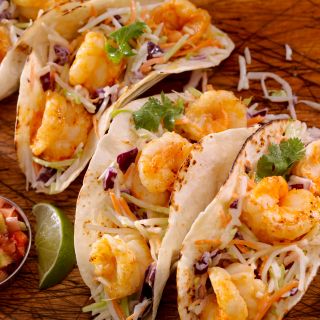 Taco de camarón a la plancha