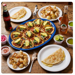 Paquete Mundialista 12 Tacos + 2 Quesadillas