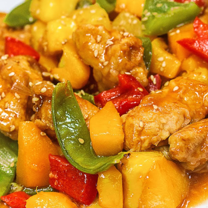 enrollado de pollo con piña