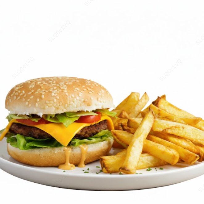 Hamburguesa con Papas + Fresco Gratis