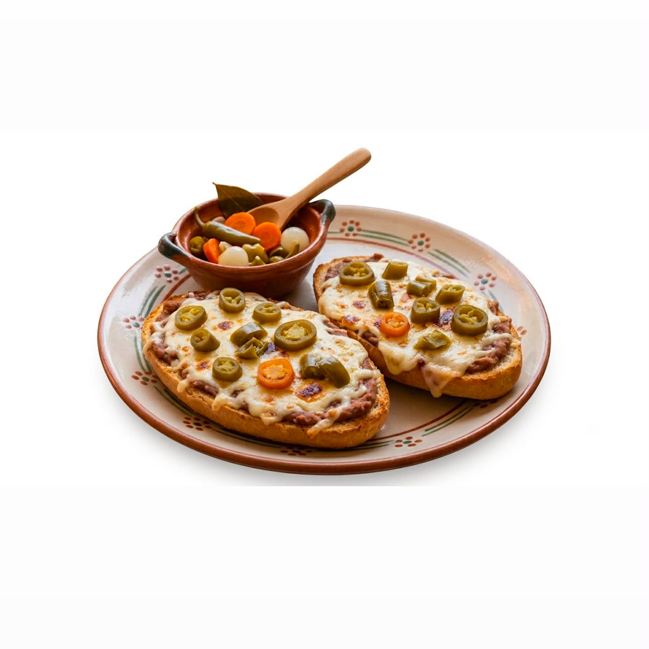 MOLLETES CON QUESO