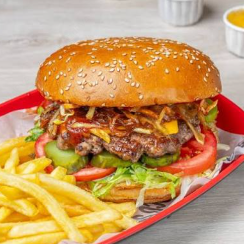 Hamburguesa Carne Asada con Papas